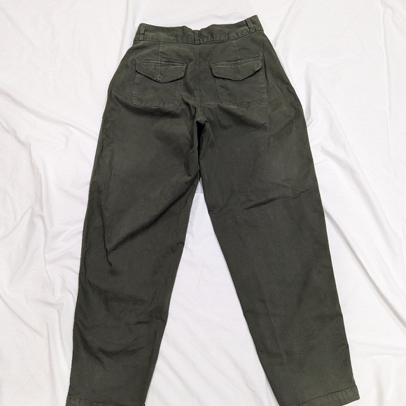 Edwin Isla Juniper olive green pleated wide leg barrel pants size 26 (size 2/4) - Picture 10 of 13